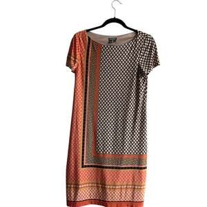 Anthropologie LadiesMusette Geometric Print Short Sleeve Maxi Dress size 8